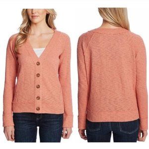Two by Vince Camuto peach textured button cardigan Size Small